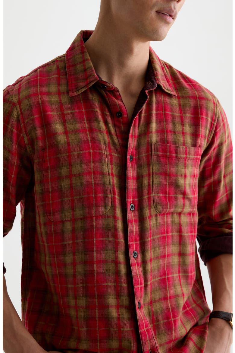 Matteo Reversible Plaid Shirt, Alternate, color, RED MULTI