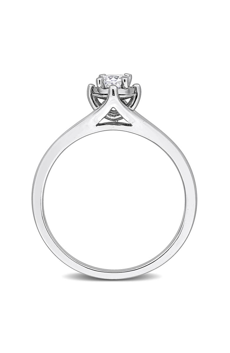 Created Forever Round Lab Grown Diamond Solitaire Ring, Alternate, color, Silver