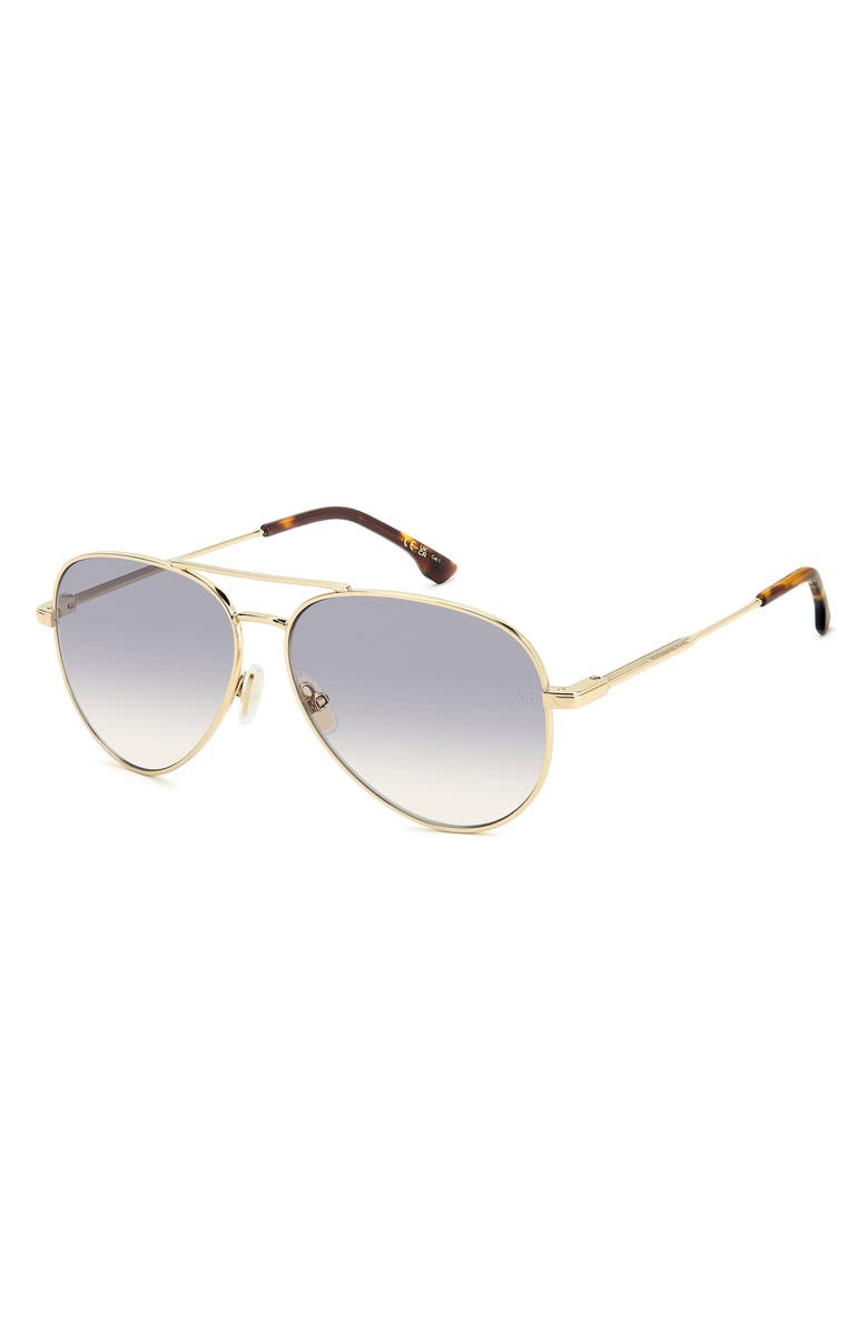 Victoria Beckham 58mm Gradient Pilot Sunglasses, Alternate, color, Gold/ Blue Sf Ar