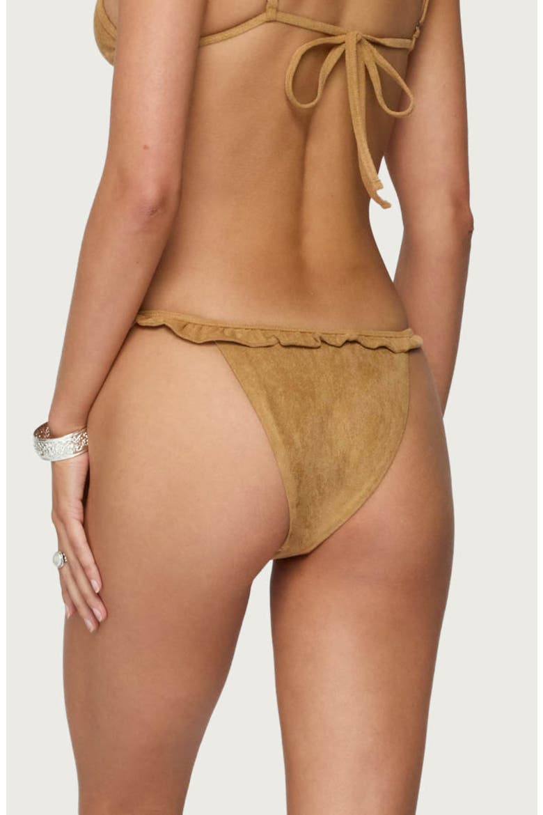Gilda Faux Suede Bikini Bottoms, Alternate, color, BROWN