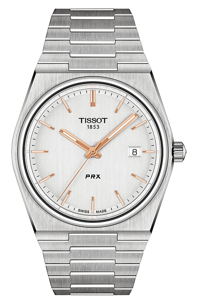 Tissot PRX Bracelet Watch, 40mm, Main, color, Silver