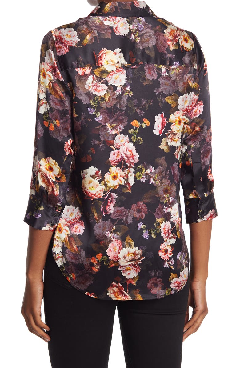 L'AGENCE Dani Floral Silk Shirt, Alternate, color,