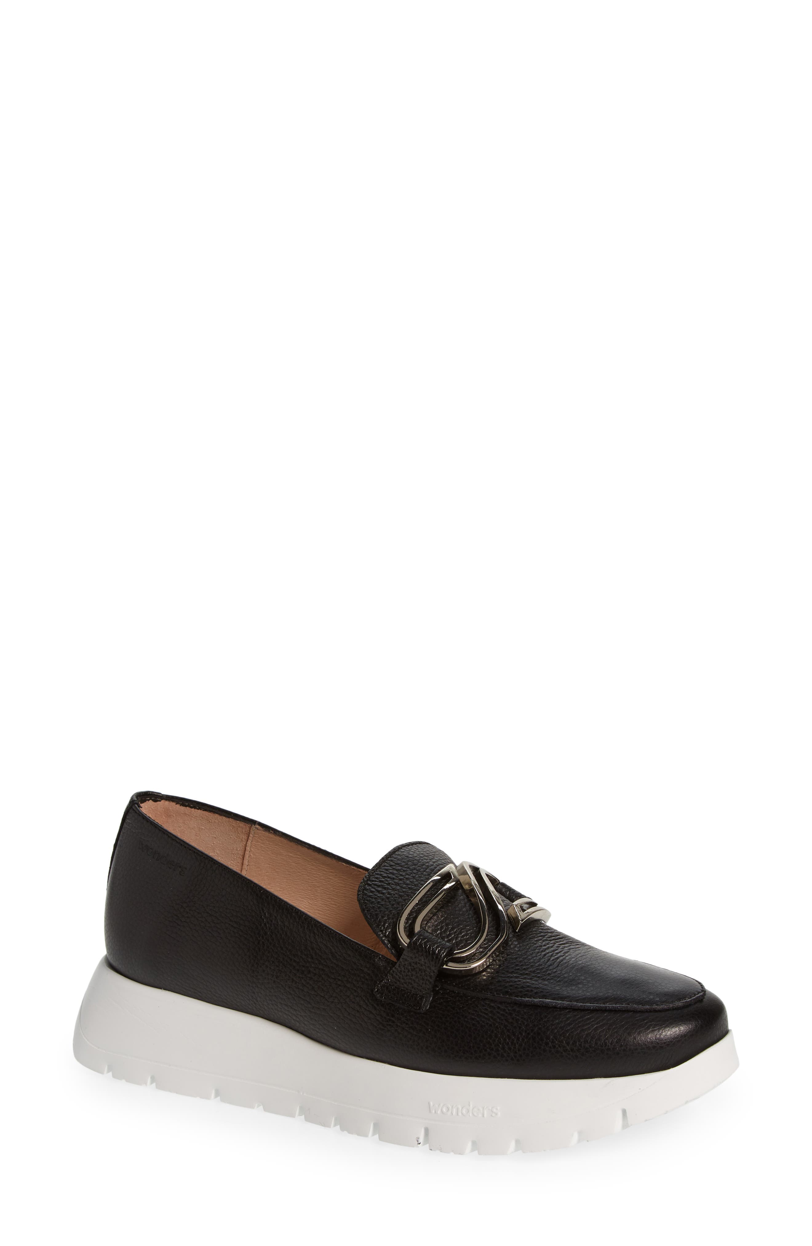 Wonders Sidney Platform Loafer, Main, color, Wild Black