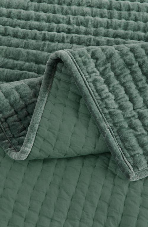 Melange Home Tamara Velour Quilt 3-piece Set In Forest Green