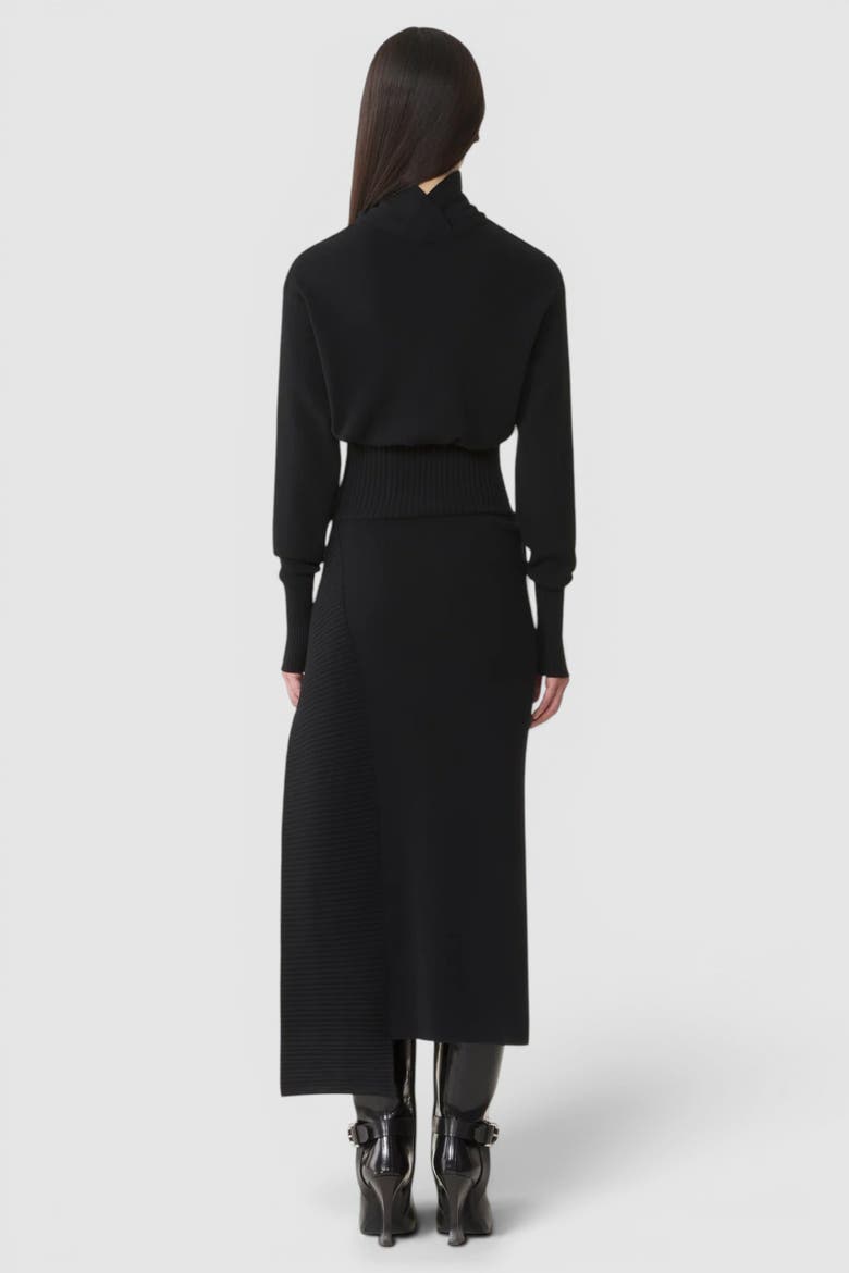 Wool And Cashmere Midi Dress, Alternate, color, Black