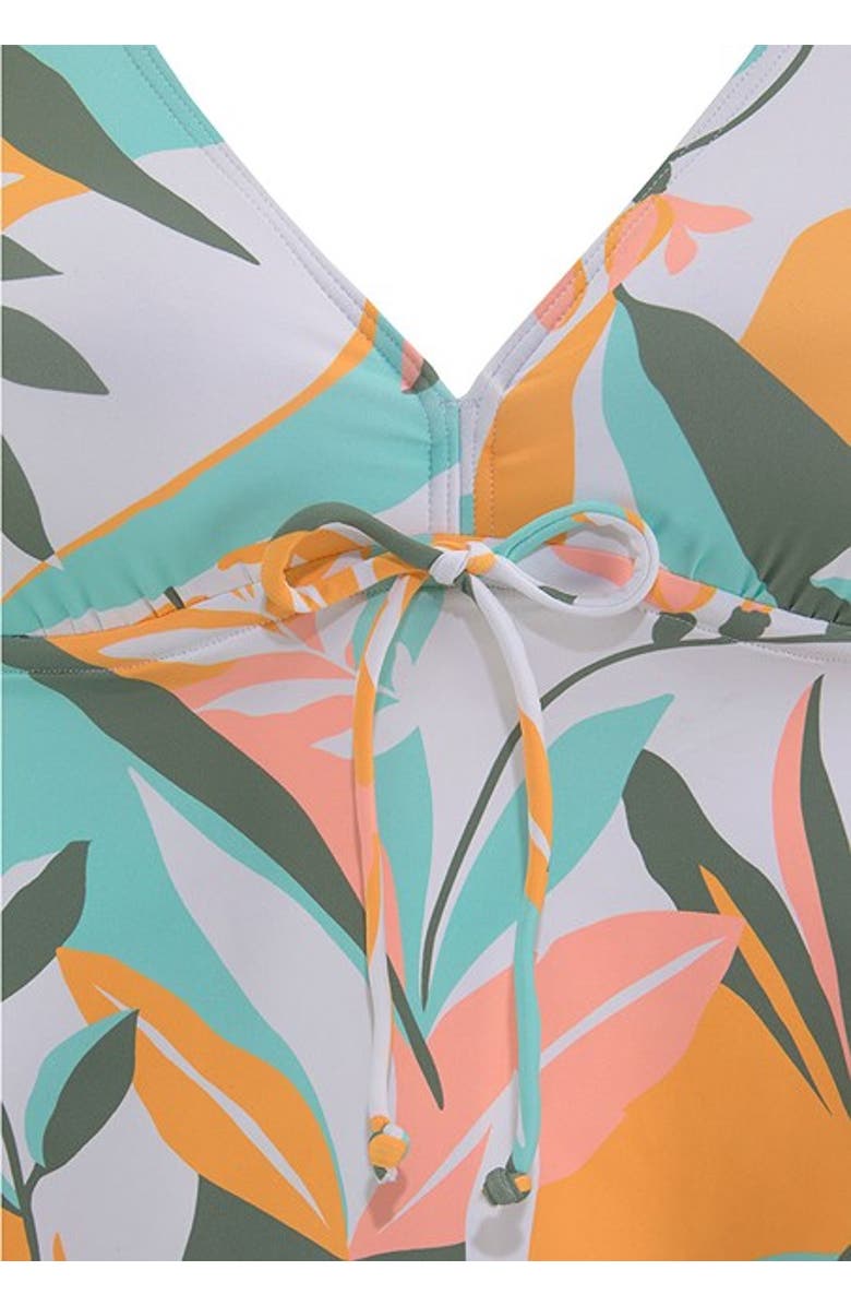 LASCANA Women's Mix Print Tankini Top, Alternate, color, Yellow & White