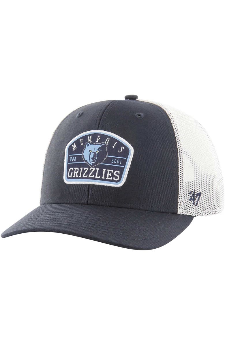 '47 Men's '47 Navy Memphis Grizzlies Semi Patch Trucker Adjustable Hat, Main, color,