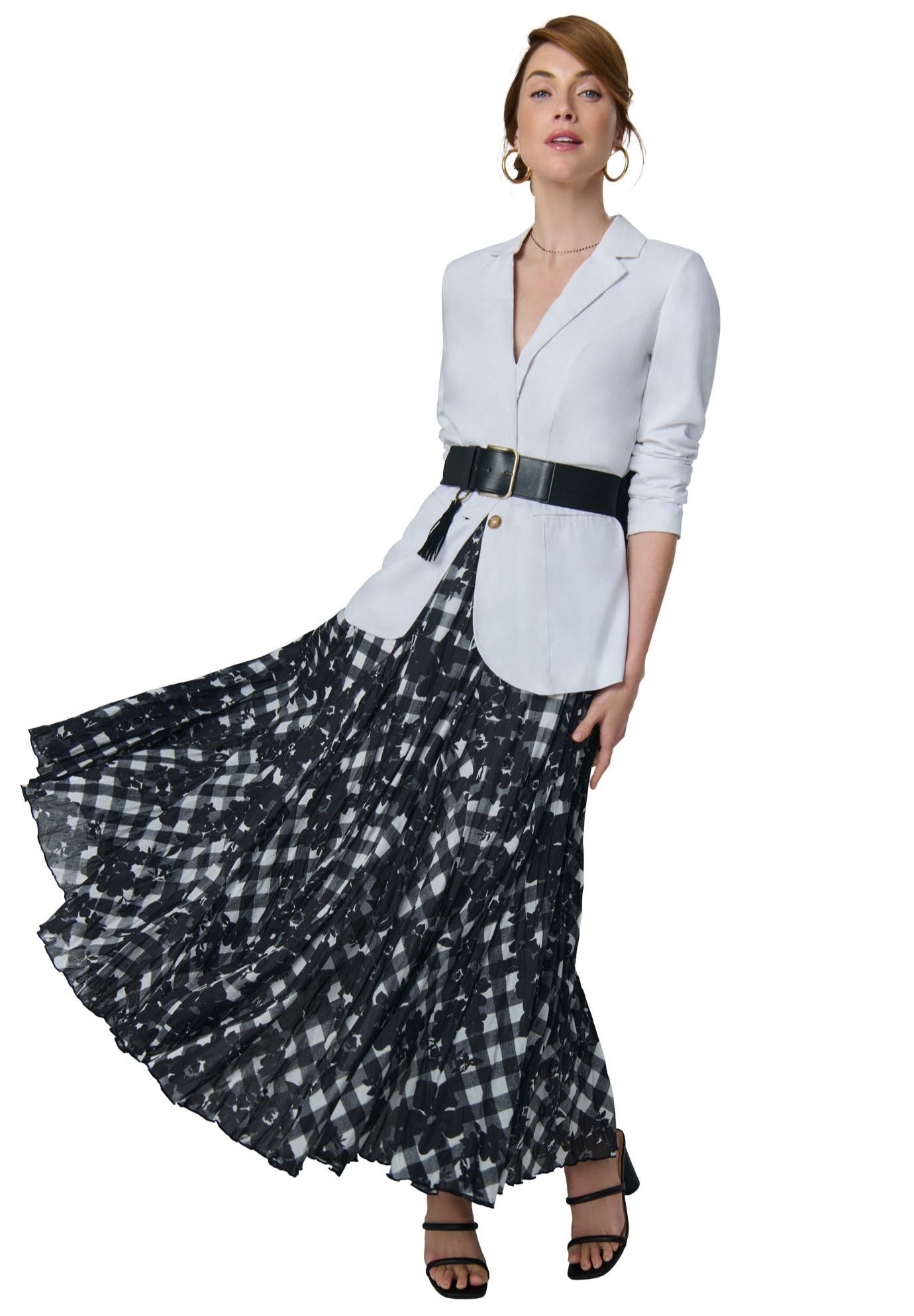 BLACK GINGHAM FLORAL
