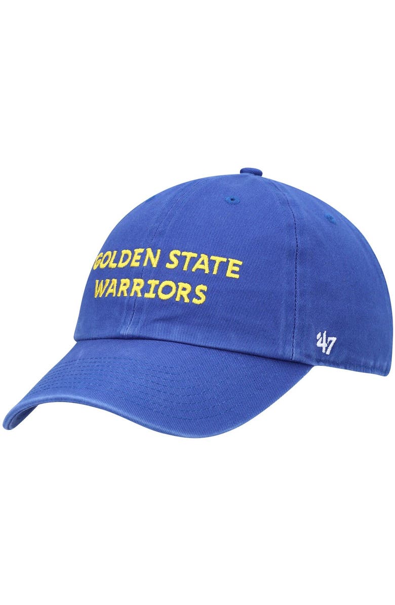 '47 Men's '47 Royal Golden State Warriors Clean Up Wordmark Adjustable Hat, Main, color, Royal