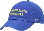 '47 Men's '47 Royal Golden State Warriors Clean Up Wordmark Adjustable Hat