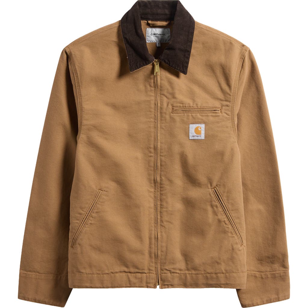 Carhartt Work In Progress Detroit Cotton Canvas Chore Jacket In Brown