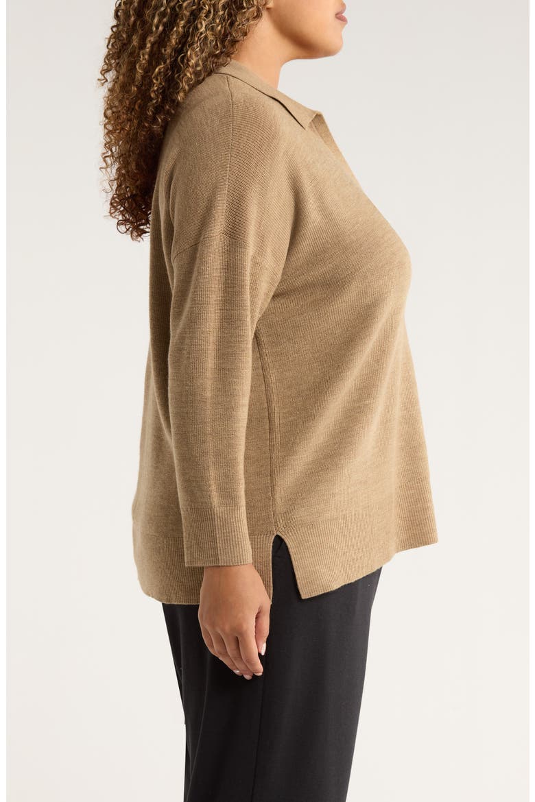 Classic Collar Merino Wool Sweater, Alternate, color, BISCUIT