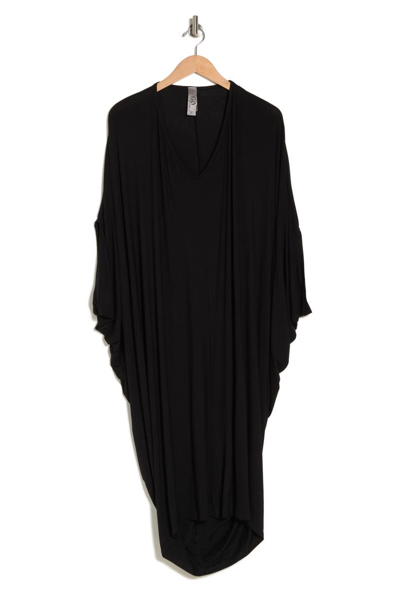 Batwing Sleeve Caftan Dress, Alternate, color, BLACK