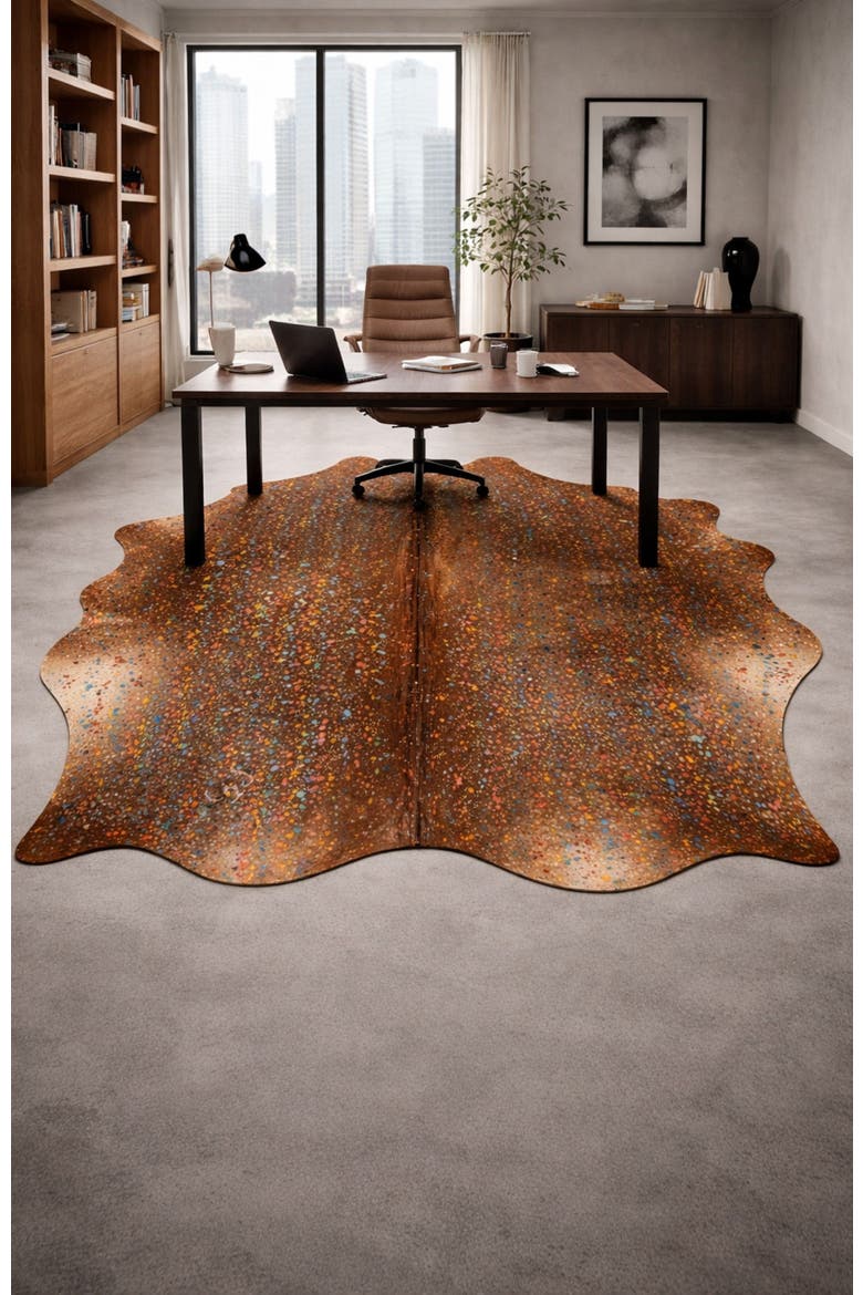 Eco Hides RH Rugs Luma Metallic Color CowHides Rug  8'5" × 7'0", Alternate, color, Metallic Color