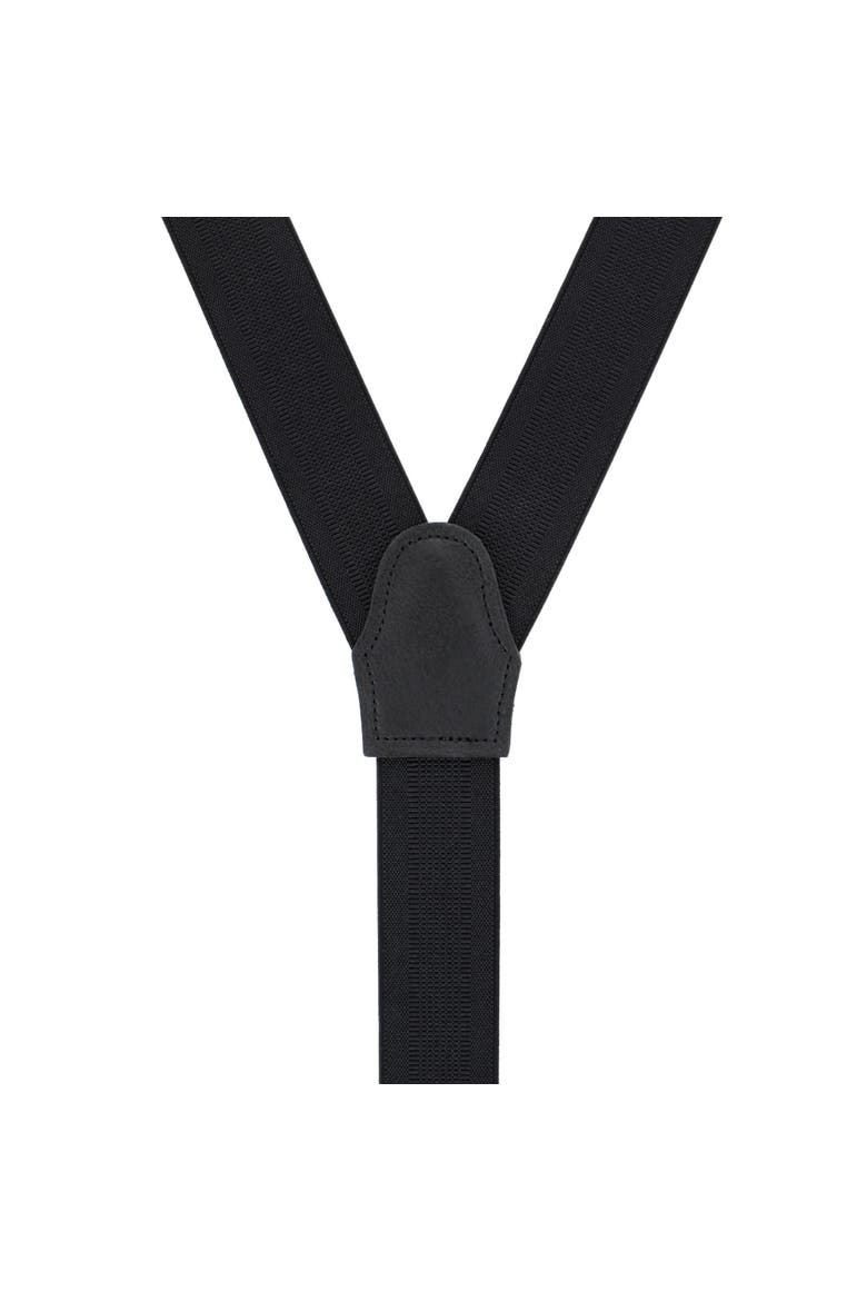 Classic Solid Color Convertible Suspenders (Braces) 35mm Elastic, Alternate, color, Black
