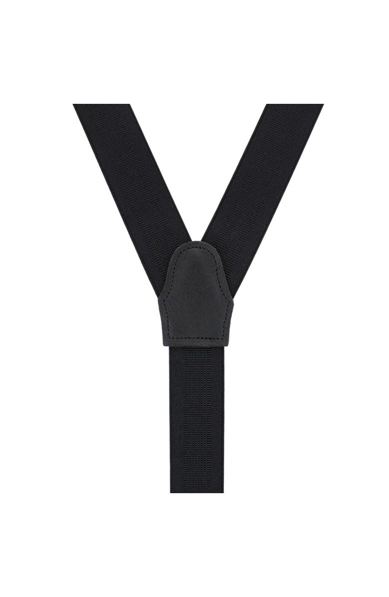 Trafalgar Classic Solid Color Convertible Suspenders (Braces) 35mm Elastic, Alternate, color, Black