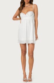 EDIKTED Bonny Lace Trim Minidress