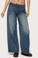 EDIKTED Niah Lace-Up Low Rise Baggy Jeans