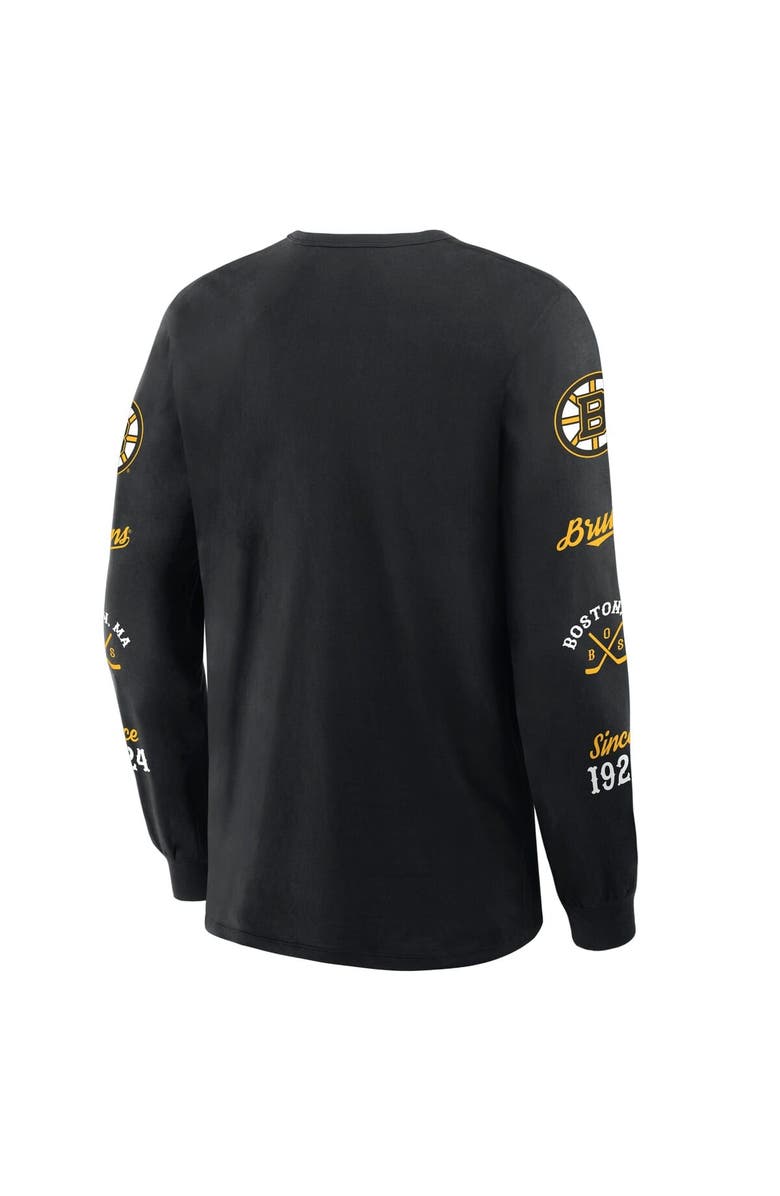FANATICS Men's Fanatics Black Boston Bruins Boxed In Legacy Long Sleeve T-Shirt, Alternate, color, Black
