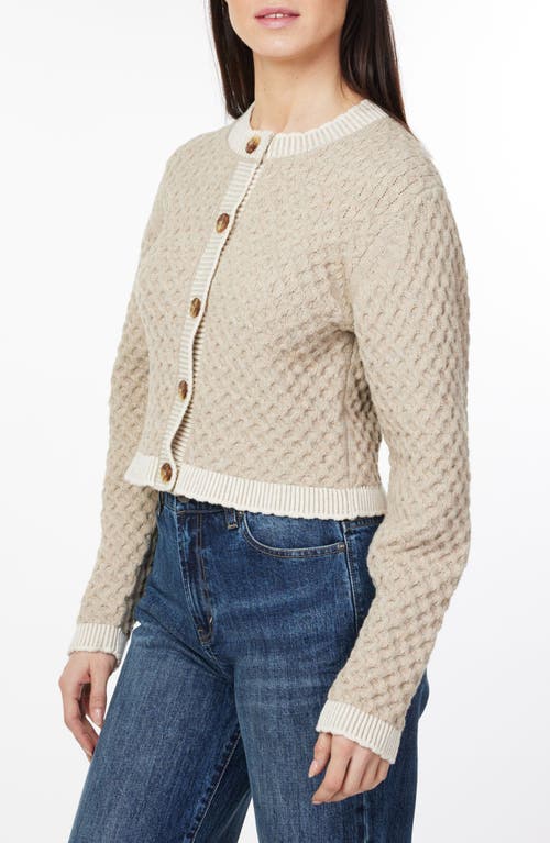 Habitual Crewneck Crop Cardigan In Neutral