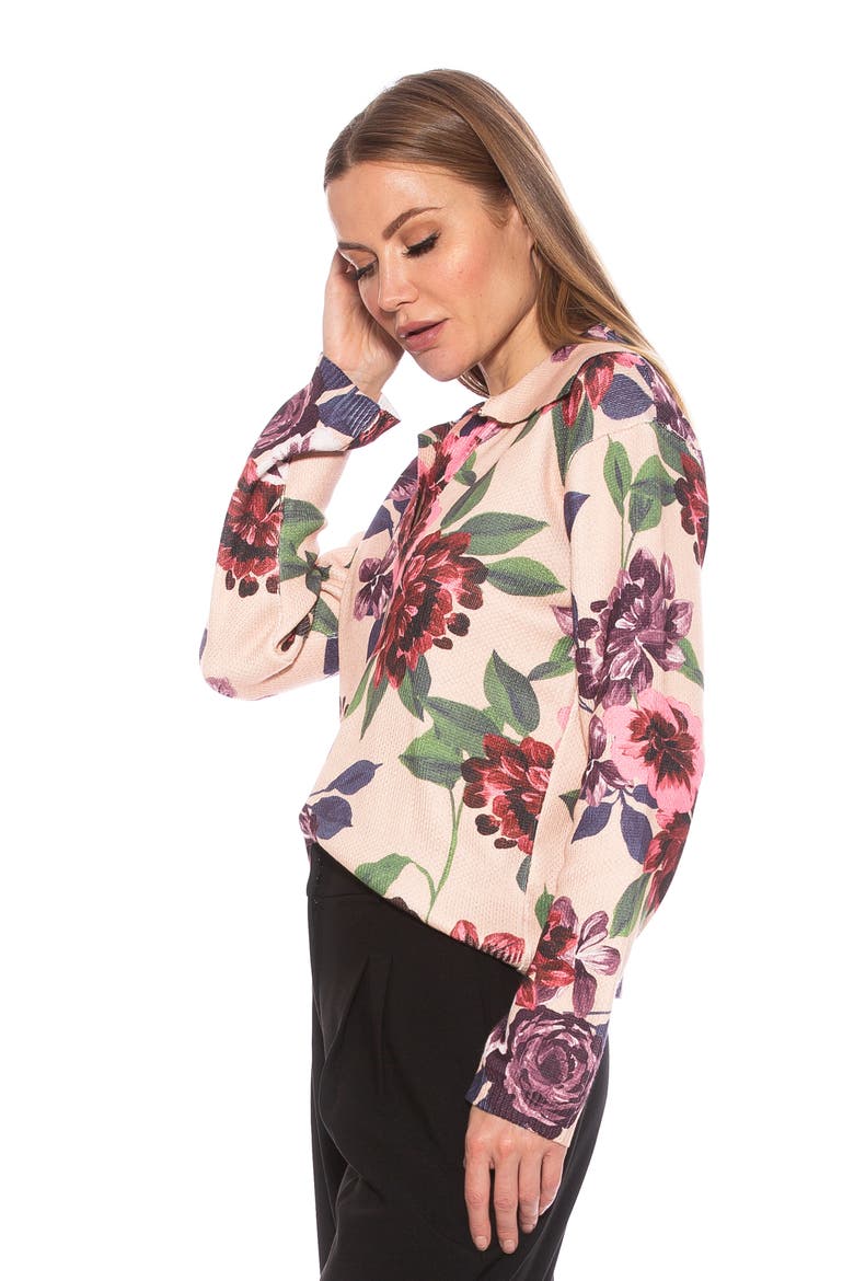 Evander Retro Ruby Notch Neck Tunic Top, Alternate, color, BEIGE FLORAL