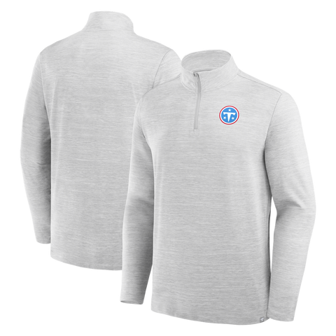 Men's Fanatics Heather Gray Tennessee Titans Clutch Quarter-Zip Pullover