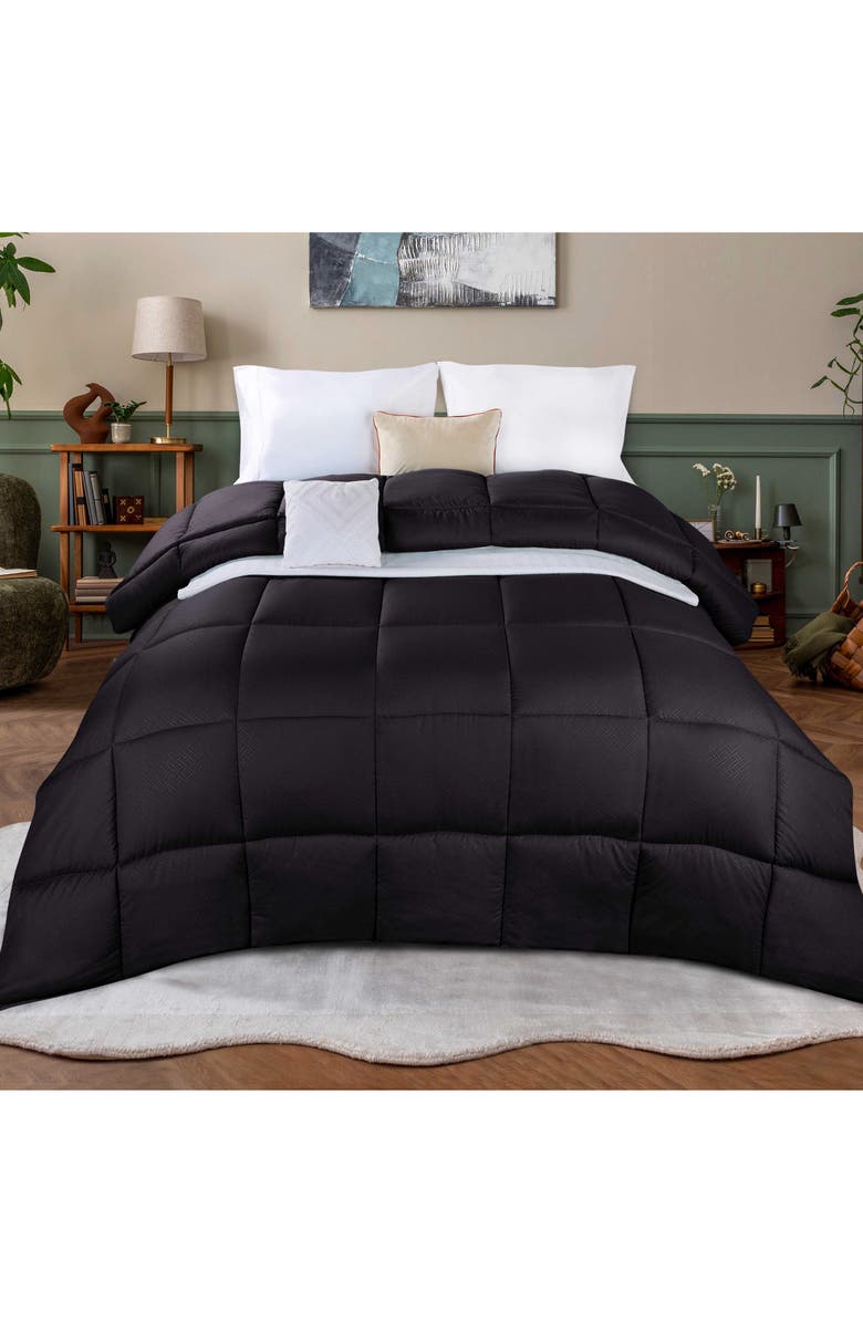 Superior Reversible Down Alternative Comforter, Alternate, color, Black