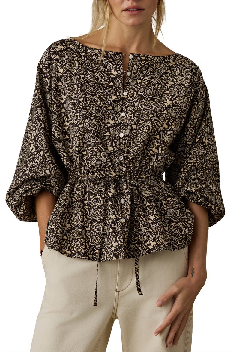 Faye Coastal Poplin Top, Main, color, NIGHT BLOOM
