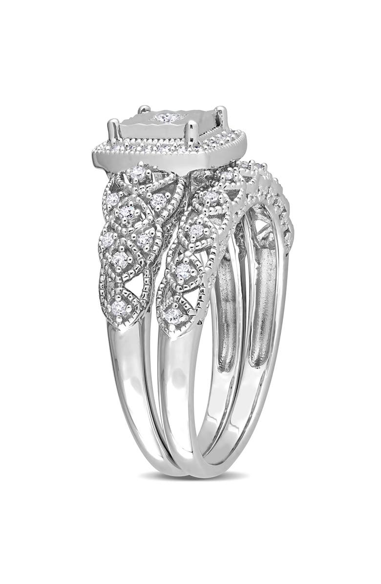 DELMAR Diamond Engagement Ring Set - 0.28ctw, Alternate, color, Silver