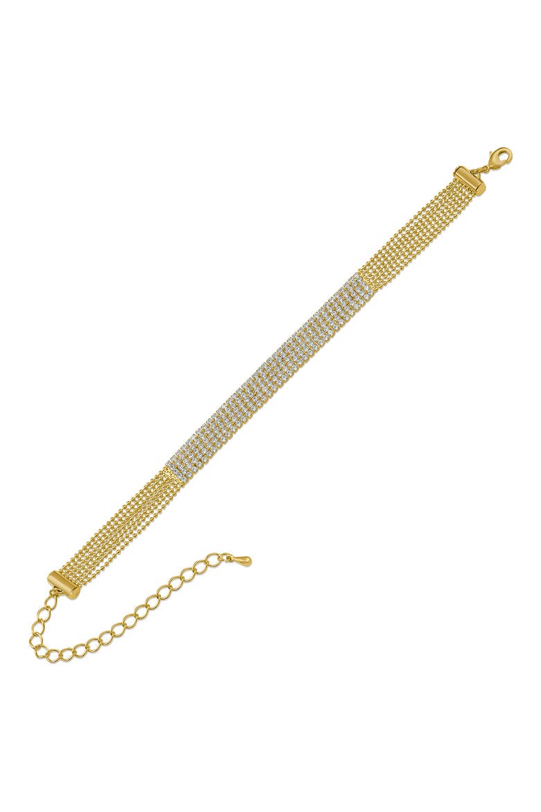 Pavé Cubic Zirconia Bracelet, Alternate, color, CLEAR-GOLD
