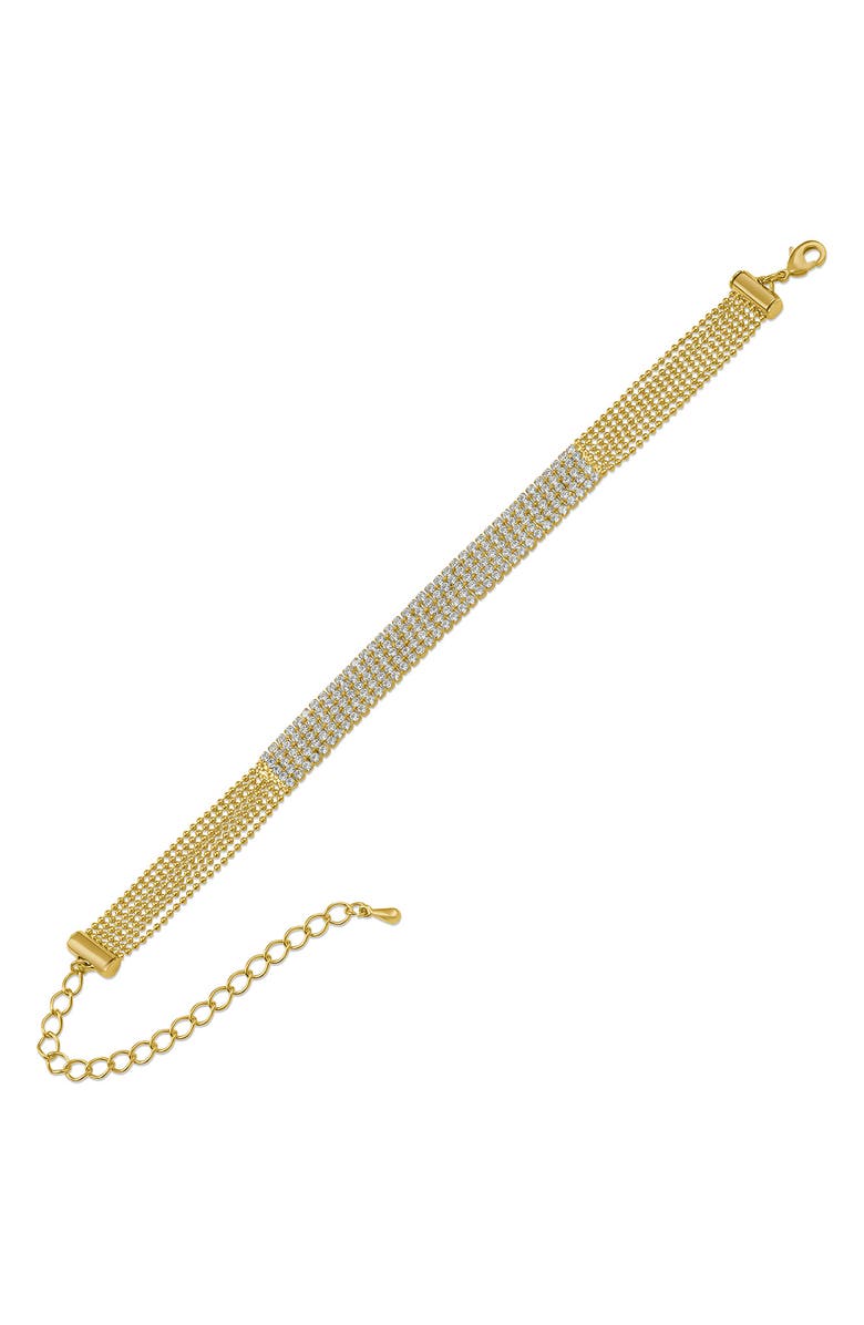 CZ by Kenneth Jay Lane Pavé Cubic Zirconia Bracelet, Alternate, color, Clear-Gold