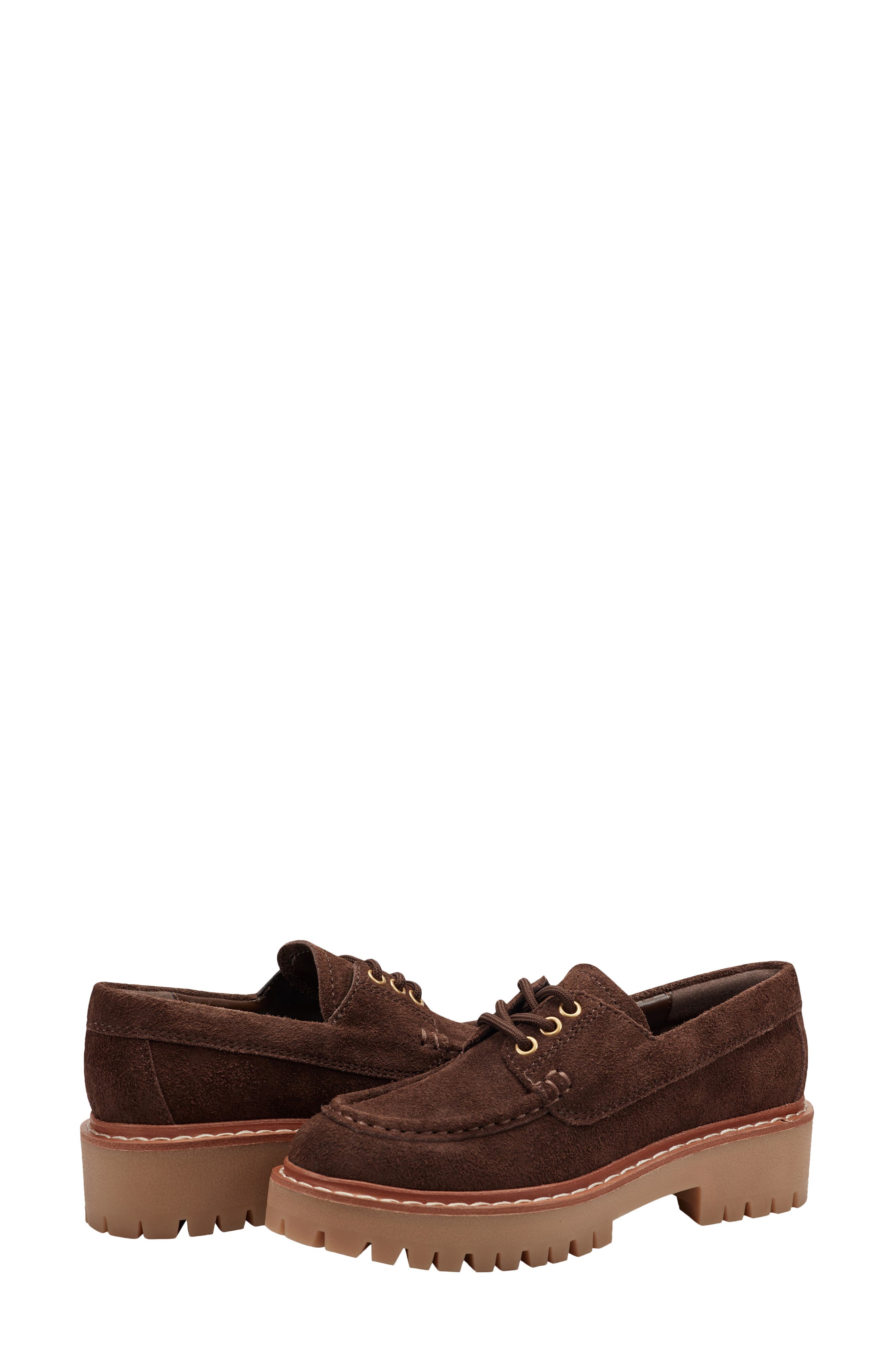 Marc Fisher LTD Nerida Platorm Derby, Alternate, color, Dark Brown Suede