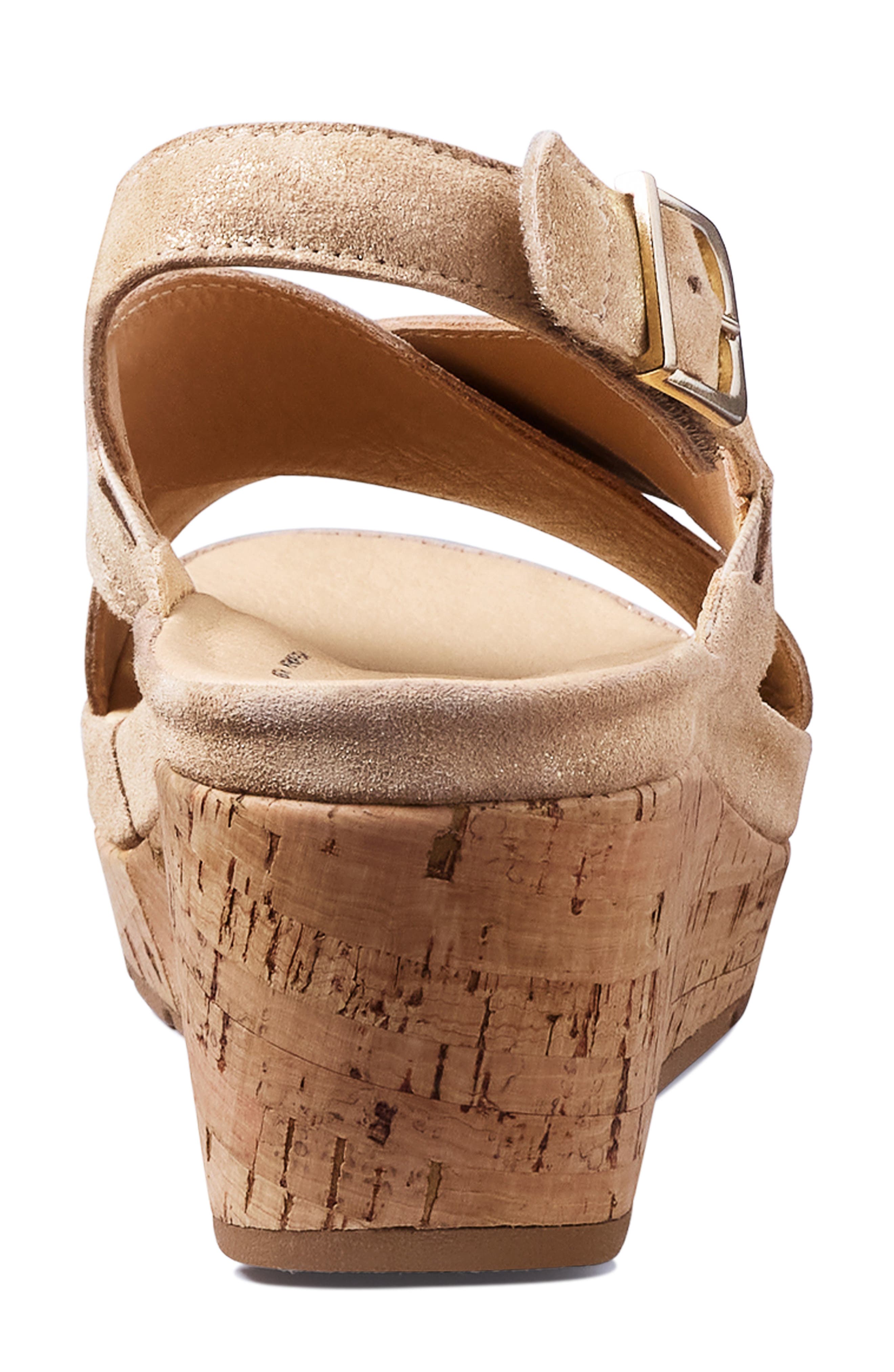 Samuel Hubbard Portola Slingback Wedge Sandal, Alternate, color, Gold Metallic Suede
