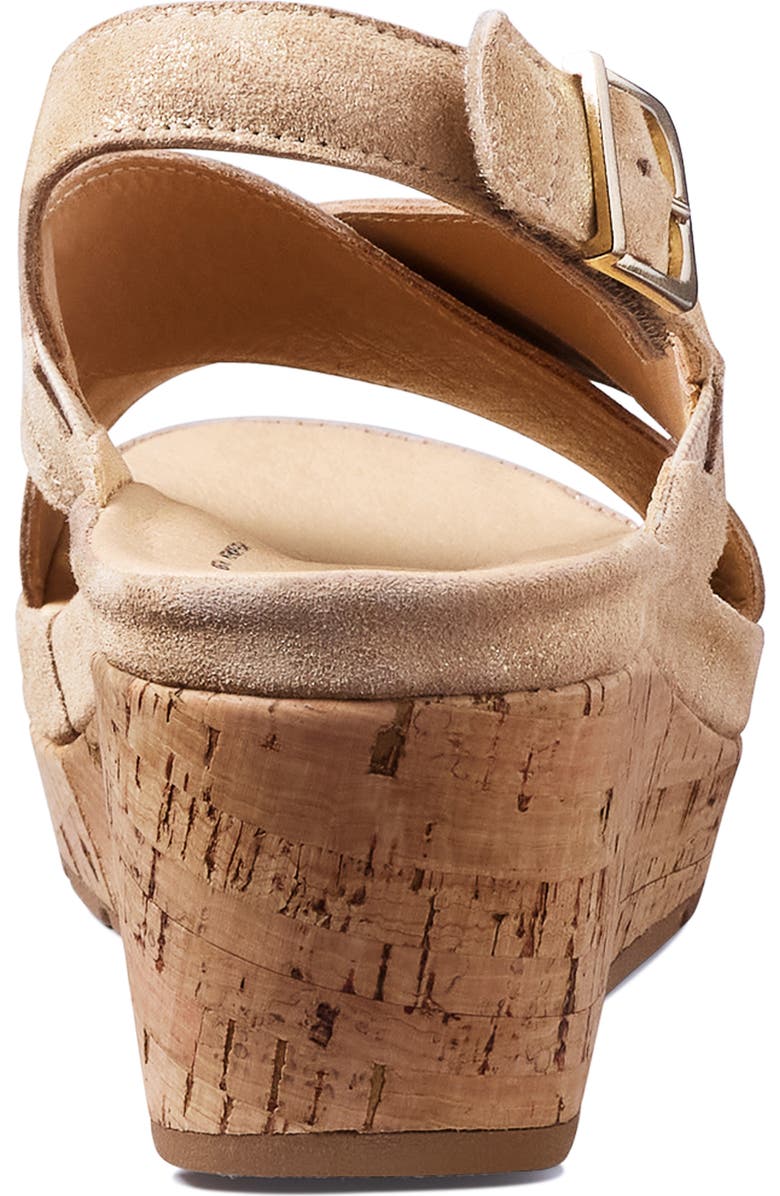 Samuel Hubbard Portola Slingback Wedge Sandal, Alternate, color, Gold Metallic Suede