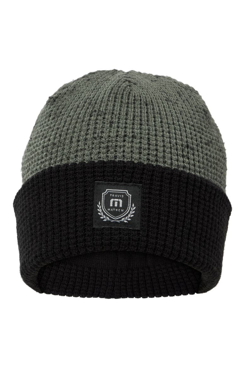 Cloud Waffle Beanie, Main, color, DARK OLIVE