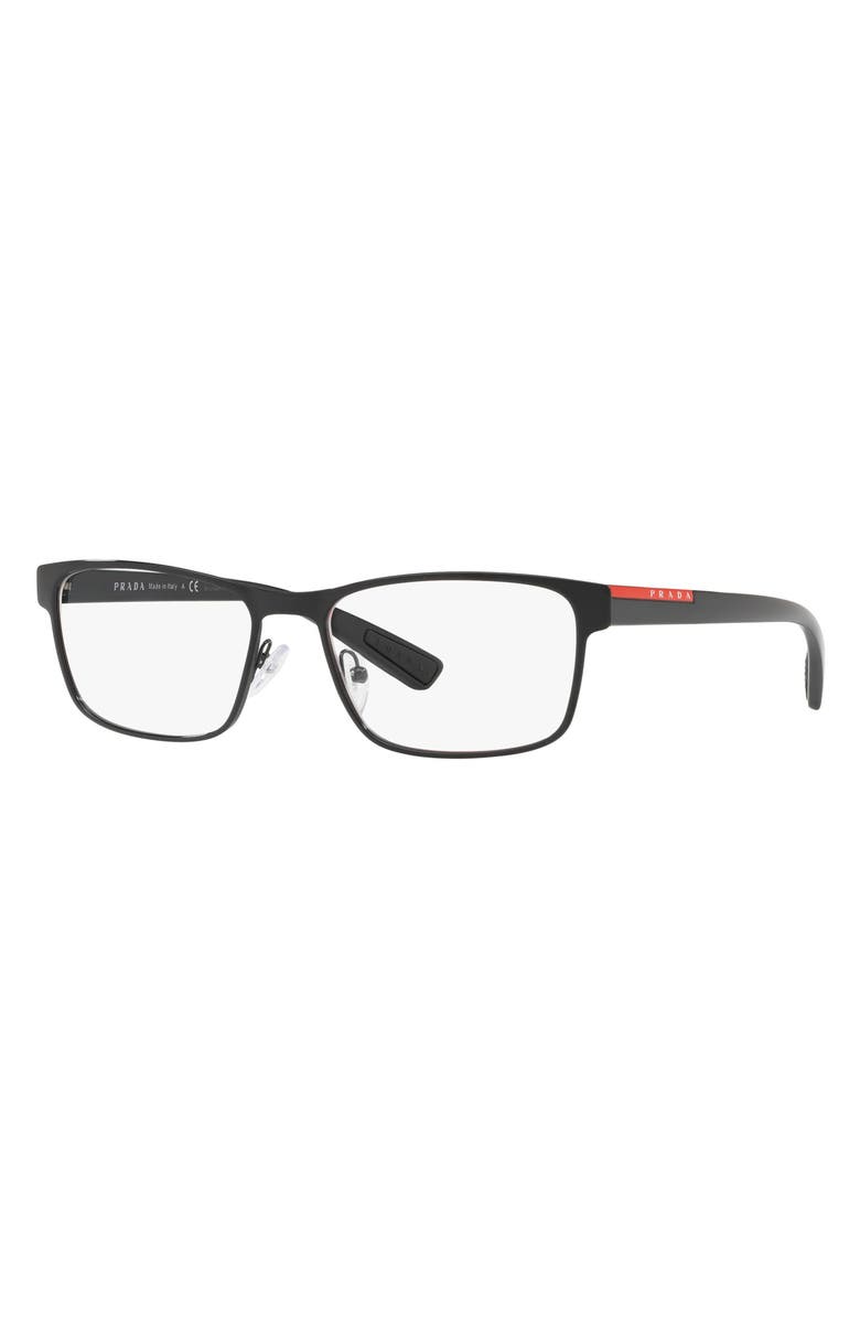 Prada Linea Rossa 55mm Rectangular Optical Glasses, Alternate, color,