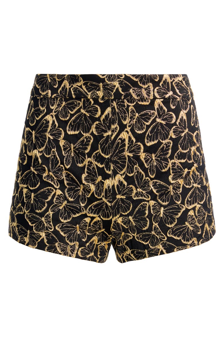 Hera High Waist Back Zip Shorts, Alternate, color, BLACK/ GOLD