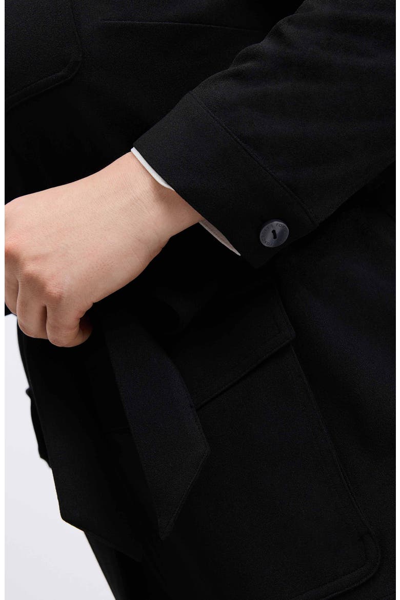 Stella Crepe Knit Utility Jacket, Alternate, color, BLACK