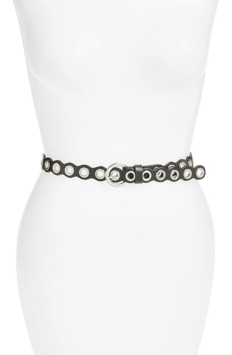 Rebecca Minkoff Rebeccca Minkoff Scalloped Grommet Belt, Main, color,