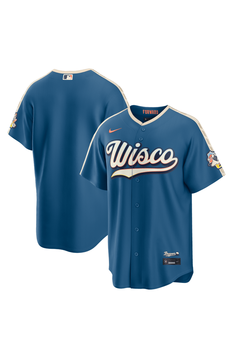 Nike Men's Nike  Mineral Blue Milwaukee Brewers 2026 City Connect Stadium Jersey, Main, color, Mineral Blue