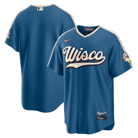 Men's Nike  Mineral Blue Milwaukee Brewers 2026 City Connect Stadium Jersey