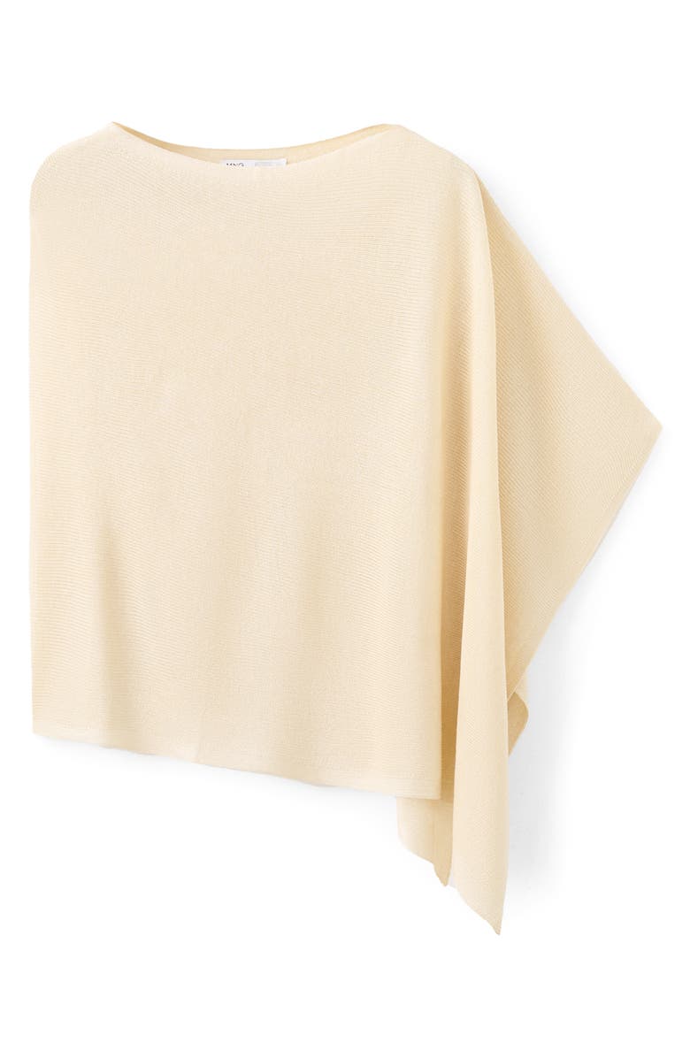 MANGO Raul Asymmetrical Hem Knit Cape, Main, color, Pastel Yellow