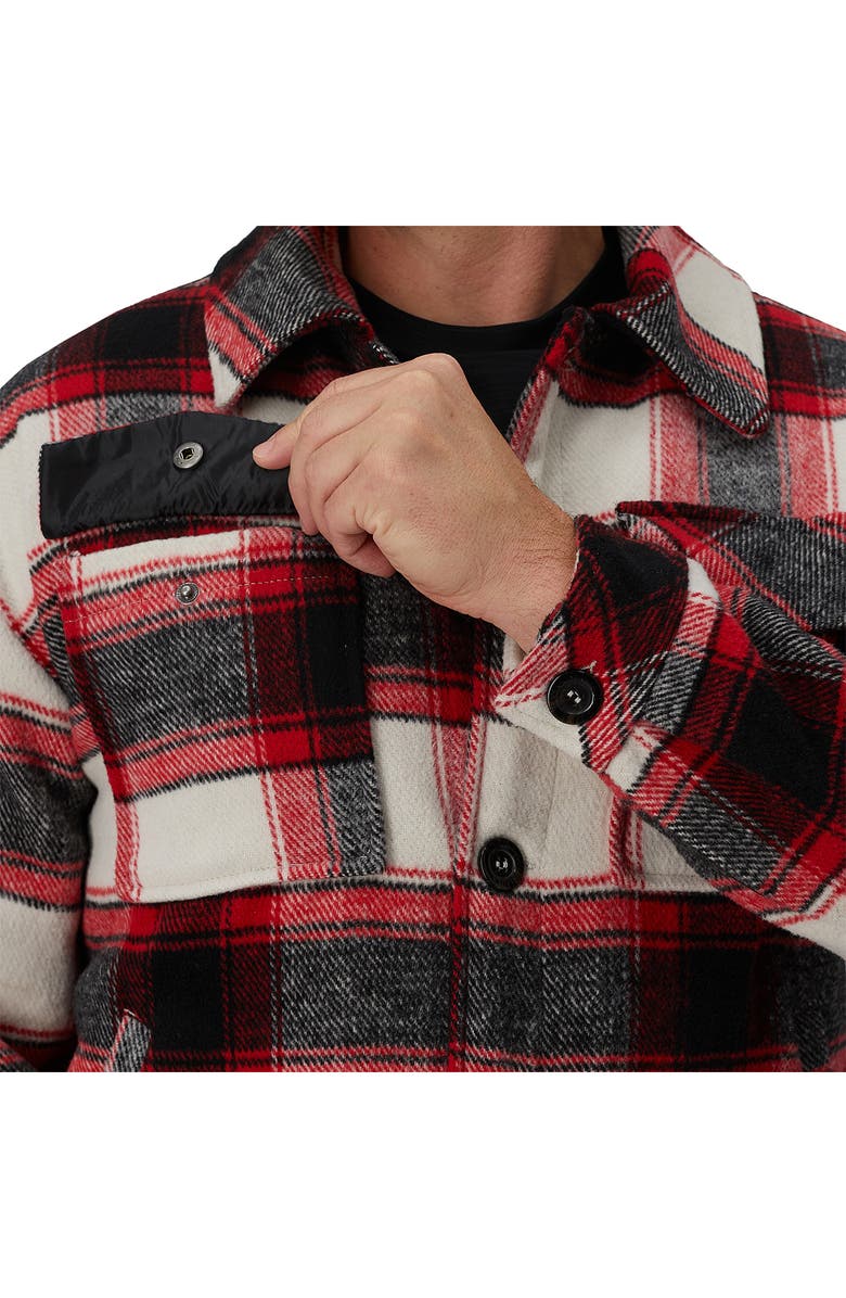 HAGGAR Buffalo Plaid Check Shirt Jacket, Alternate, color, Red