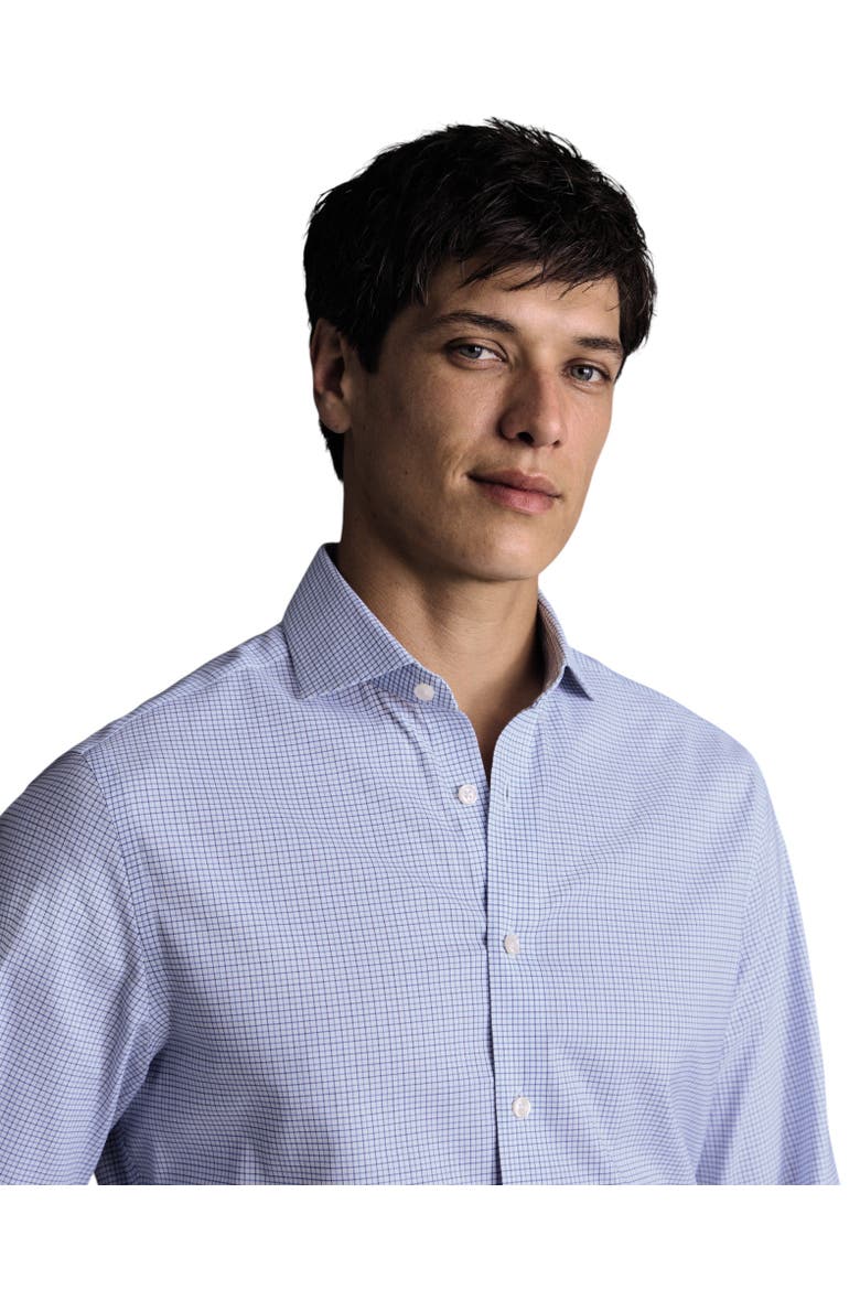 Non-iron Performance Check Slim Fit Shirt, Alternate, color, Mid Blue