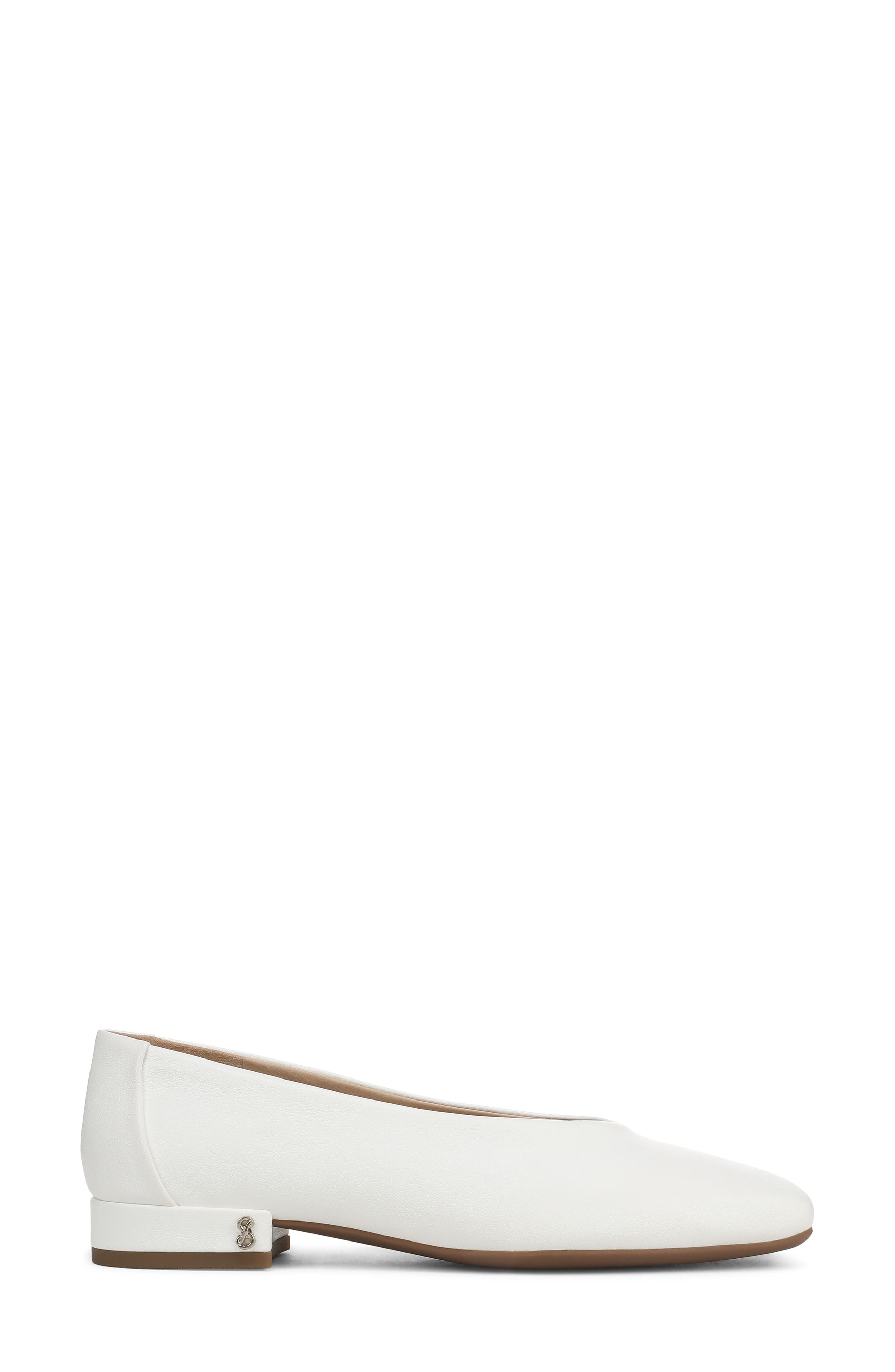 SAM & LIBBY Gretta Square Toe Flat, Alternate, color, Soft White