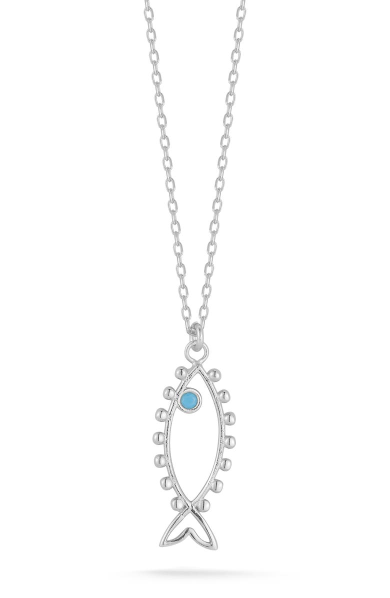 GLAZE JEWELRY Fish Pendant Necklace, Main, color, 