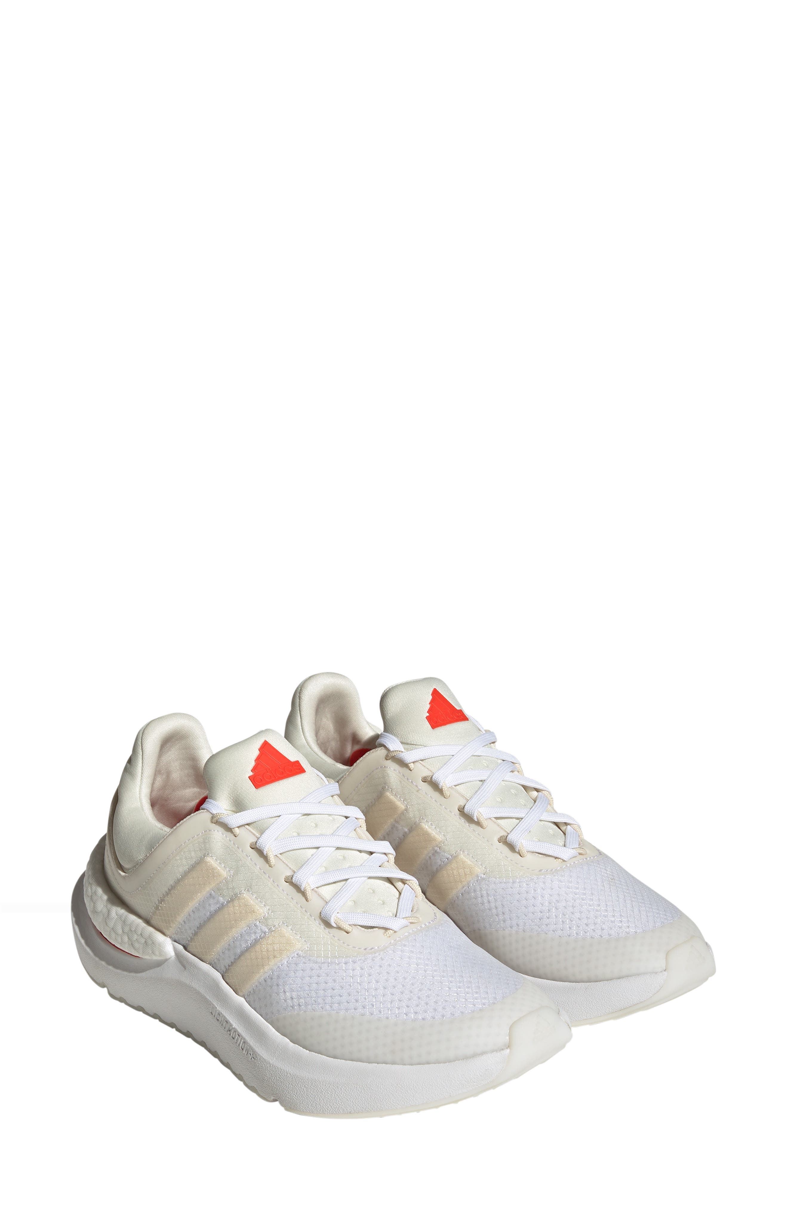 ZNSARA BOOST Running Shoe, Main, color, OFF WHITE/ WONDER WHITE/ RED
