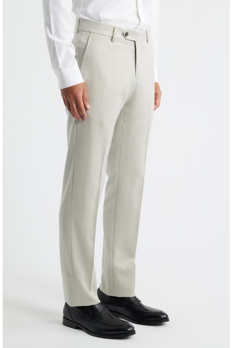 Flat Front Worsted Wool Gabardine Pants, Alternate, color, STONE
