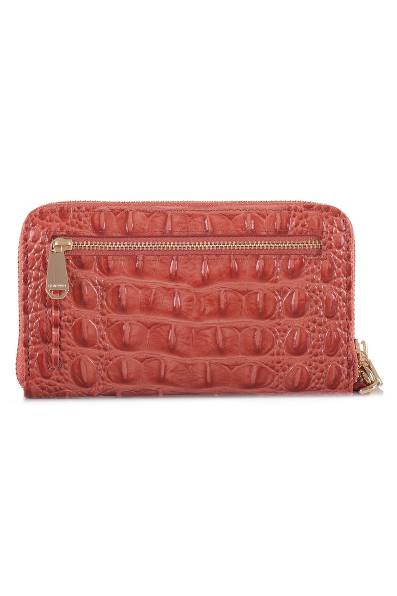 'Riley' Croc Embossed Leather Wristlet, Alternate, color, ROSE QUARTZ