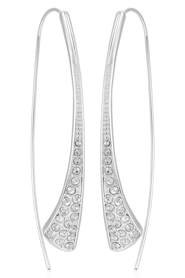 Crystal Threader Earrings, Main, color, SILVER